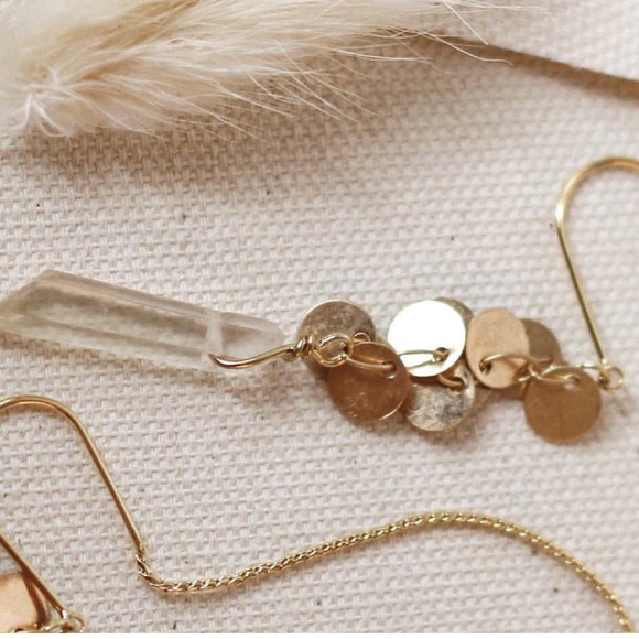 Anthropologie threaded natural stone earrings - Picture 6 of 8